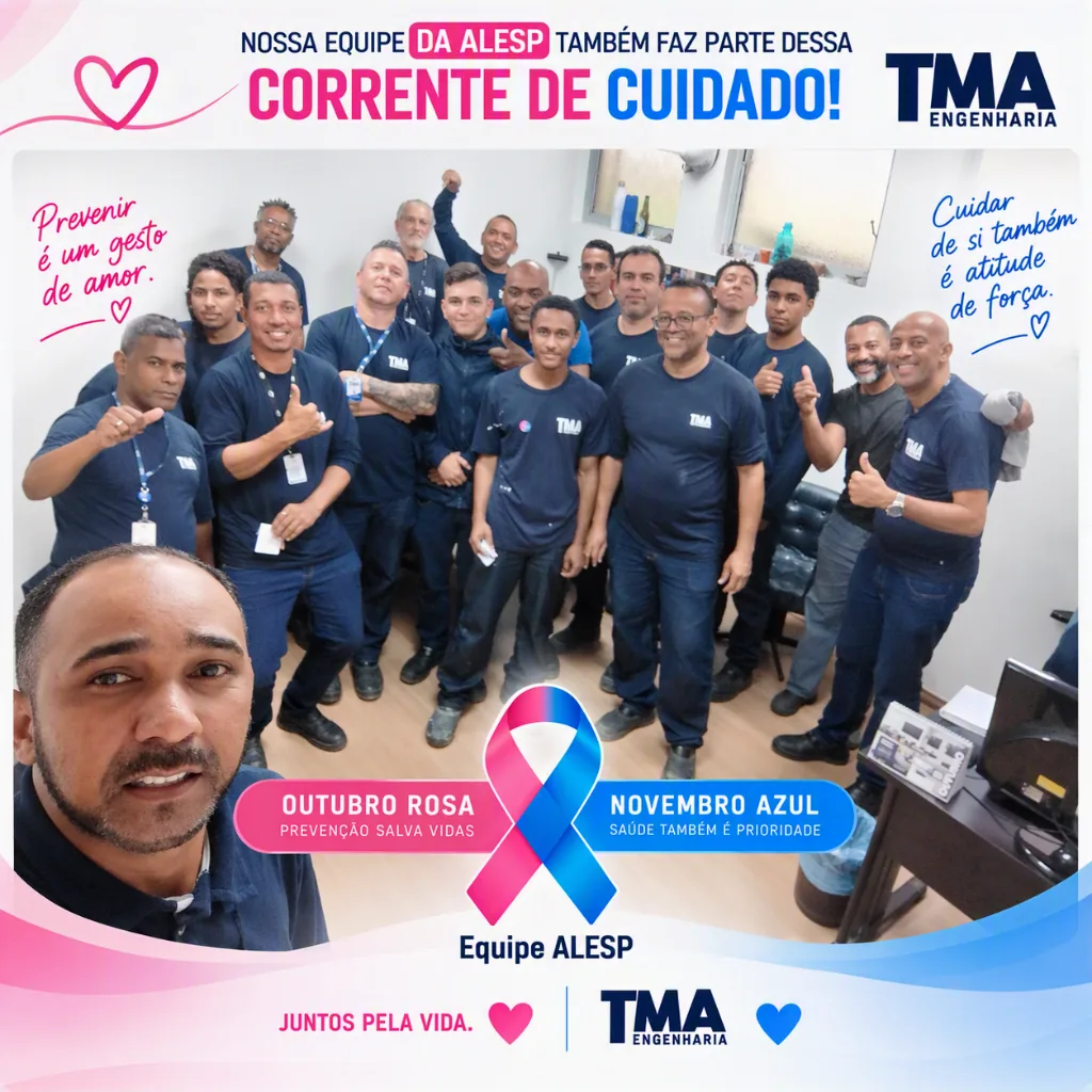 Equipe da TMA Engenharia na ALESP engajada na prevenção